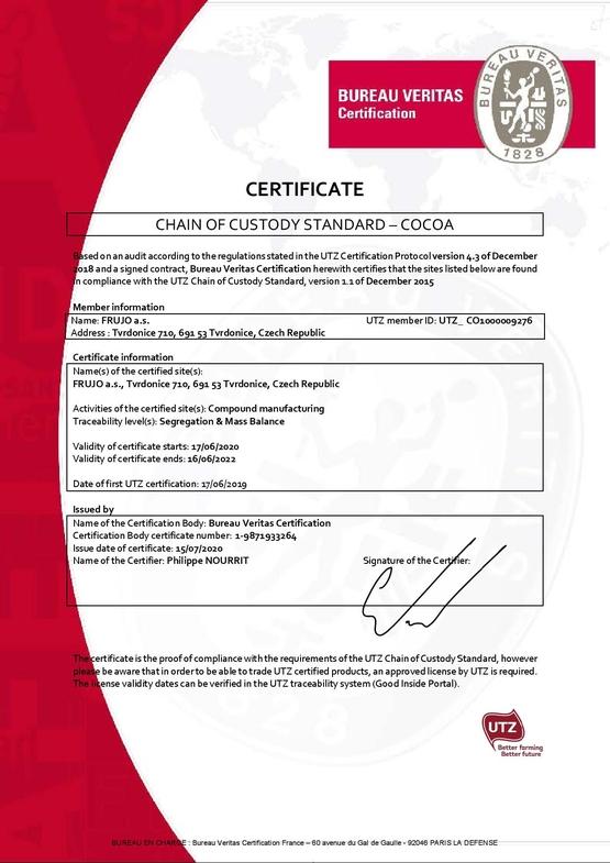 UTZ certificate