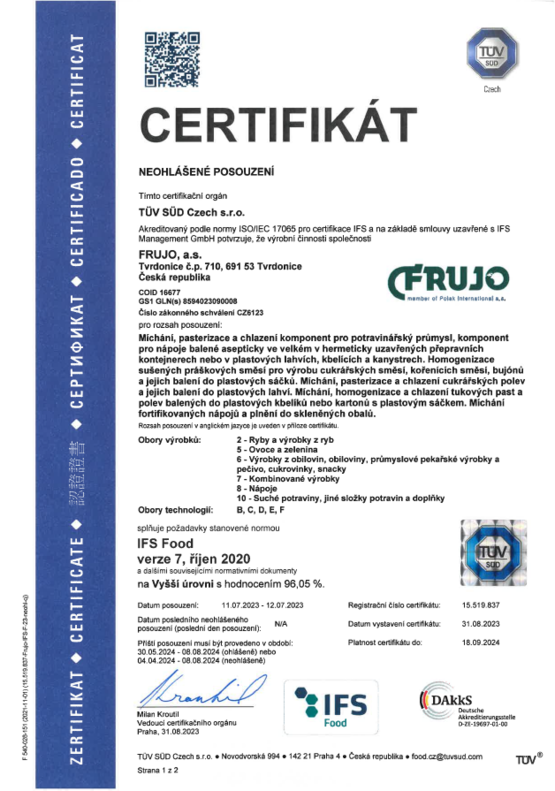 IFS certifikát 